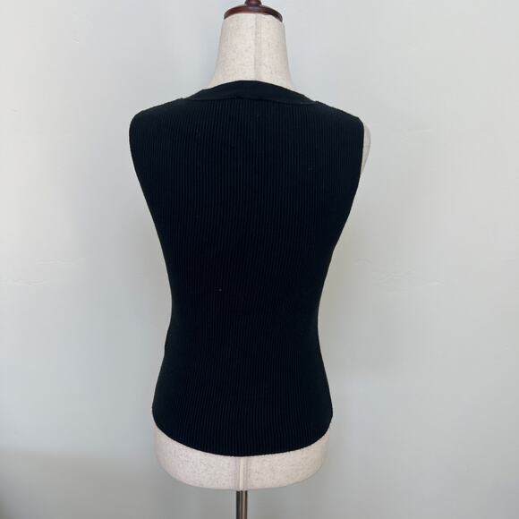 ABERCROMBIE & FITCH Women's Ribbed Tank Top Size S In Black - Picture 2 of 6